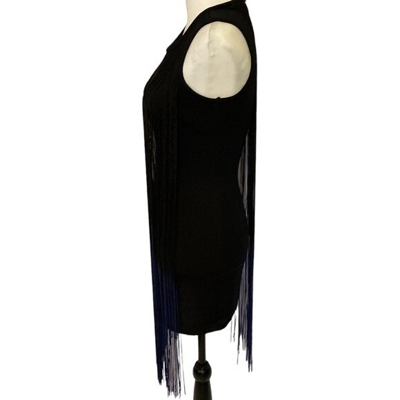 On Twelfth full fringed black mini dress.  Fabulous, fun and sexy - Picture 3 of 6